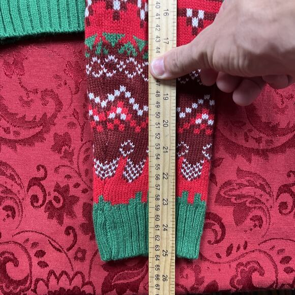 NWT Holiday Time‎ Kitty Cat Christmas Sweater Men’s S Multicolor Drink Holder - Picture 7 of 9